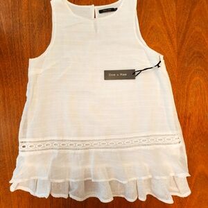 NWT Doe & Rae Ivory Sleeveless Blouse.